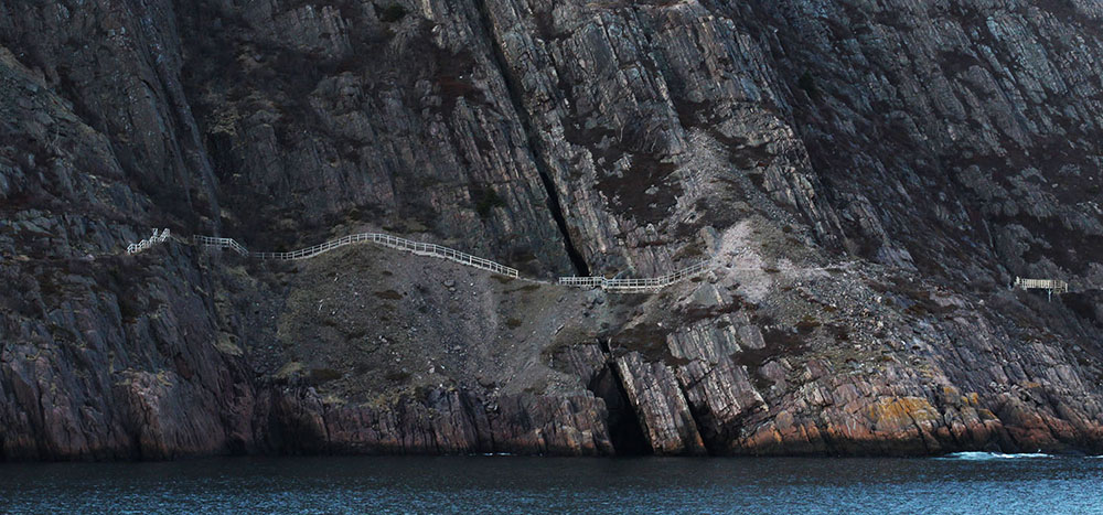 A side view of the boardwalk from across the Narrows.